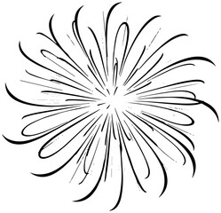 Fototapeta premium Delicate burst of swirling lines radiates elegance, a modern abstract design element, refined shape