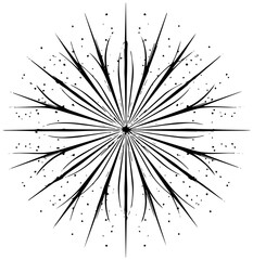 Elegant radial starburst design element with dynamic lines for eye catching designs and projects