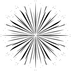 Fototapeta premium Dynamic starburst explosion radiates energy in elegant black and white design element