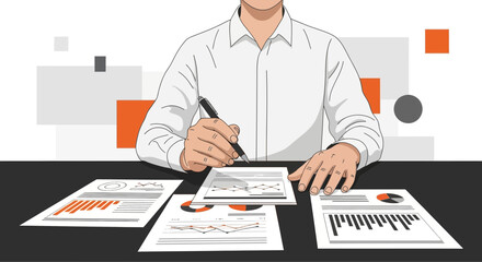 Financial Analysis and Evaluation: A Businessman Reviews Data and Makes Decisions