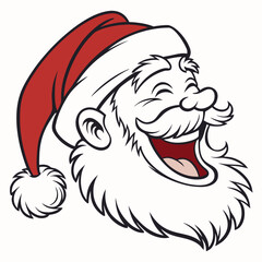 santa claus cartoon. Cheerful Santa Claus Face Vector Illustration. Happy Father Christmas Head Cartoon. Merry Christmas Vector with Smiling Santa. Santa Claus vector.