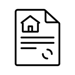 Vector black line icon for Property paper