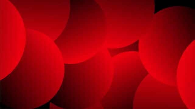 Bright red spheres glowing warmly against dark gradient background