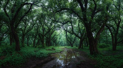 Obraz premium Ashwagandha forest Greenery After the Rain