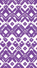 Geometric pattern with purple and white diamond shapes repeating across the surface.