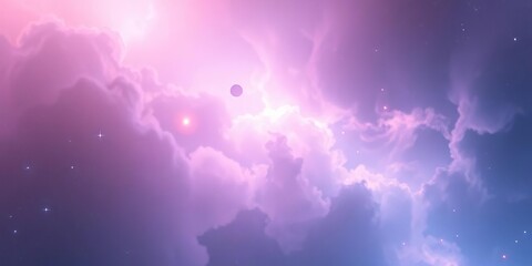 Fototapeta premium Soft, glowing nebula with ethereal pastel hues, delicate, light