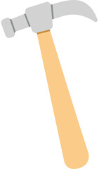 A simple illustration of a hammer with a wooden handle, perfect for construction or DIY projects