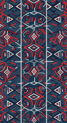 Geometric pattern with symmetrical design and vibrant colors for artistic expression.