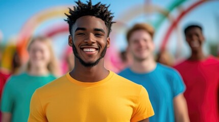 Caucasian Young Adults Competing in Exciting Carnival Ring Toss Game  A group of friends enjoying a fun and lively carnival activity tossing rings to score points in a cheerful and vibrant setting