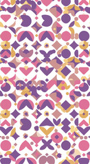 Geometric pattern with various shapes and colors creating a vibrant design 4.