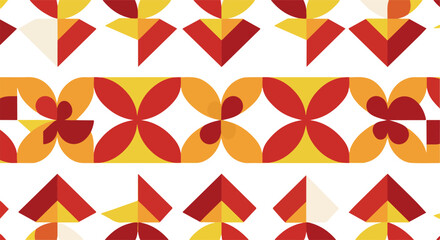 Geometric pattern with vibrant colors and abstract shapes.