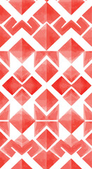 Geometric Red Pattern Design with Repeating Diamond Shapes.