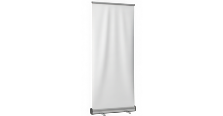 Blank roll up banner isolated on transparent background, a versatile advertising tool
