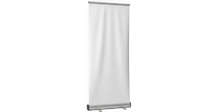 Blank roll up banner isolated on transparent background, a versatile advertising tool