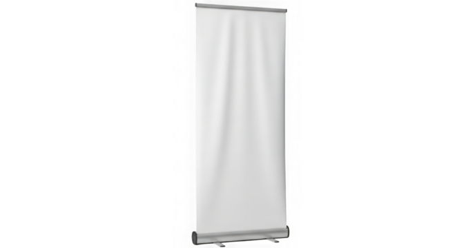 Blank roll up banner isolated on transparent background, a versatile advertising tool