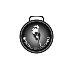 mountain marathon trail run medal design,trail run logo design