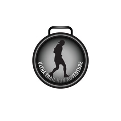 mountain marathon trail run medal design,trail run logo design