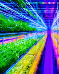 Modern Vertical Farming Greenhouse with Hydroponic Crops Professional Smart Agriculture for Urban Food Security Marketing and Social Media Campaigns