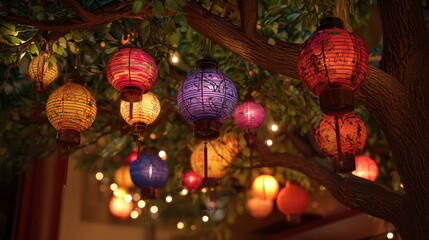 Authentic Mid Autumn Festival Lanterns Celebration Premium Traditional Asian Cultural Mood for Family and Social Media Marketing Content
