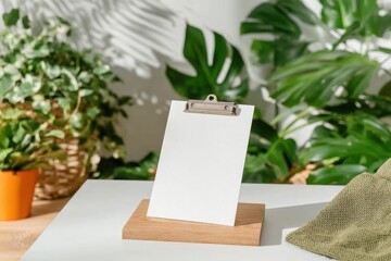 Modern Wooden Clipboard with Blank White Paper Premium Authentic Exam Prep and Study Planning Content for Educational and Social Media Use