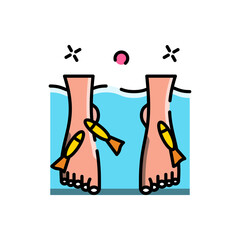 Fish Pedicure Treatment in Transparent Background Water Tub