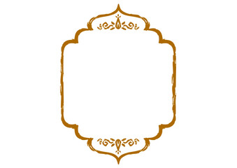 アジア風の飾りフレーム。豪華な装飾。手描きの荒い筆タッチ。