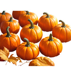 Untitled design - Autumn pumpkins with colorful leaves