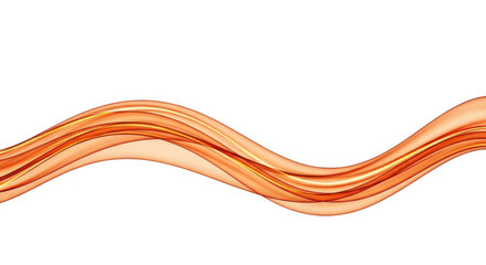 Flowing abstract orange and yellow ribbons creating a smooth wavy texture with subtle light effects on a contrasting background transparent background