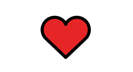 Red Heart Symbol on White Background Represents Love.