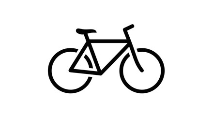 Simple black bicycle icon on white background for design.