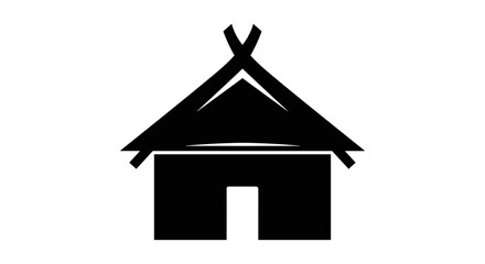 Simple black house icon representing a traditional dwelling.