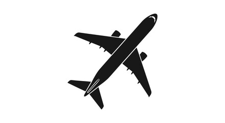 Silhouette of a modern passenger airplane in flight.