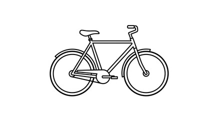Simple Line Drawing of a Classic Bicycle.