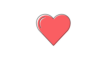 Simple Pink Heart Illustration on White Background.