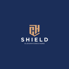 Obraz premium CH or HH Shield Logo Design Inspiration 