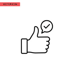 Simple Thumbs Up Icon With Checkmark For Approval Or Success