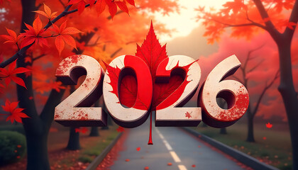 Vibrant 2026 Happy New Year Greeting Card with Graffiti Style Japan Flag on Weathered Brick Wall in Urban Alleyway at outedoor 2026 Happy New Year greeting card design.