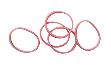 red rubber bands isolated design element