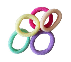 set colorful hair tie isolated