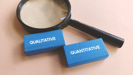Magnifying Glass Focusing on Qualitative and Quantitative Text Blocks Representing Research Methods and Data Analysis