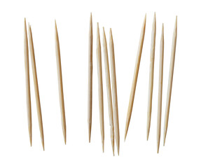 group of toothpicks isolated on white