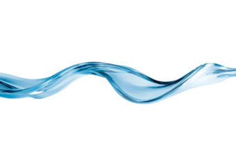 Elegant fluid blue wave on transparent background