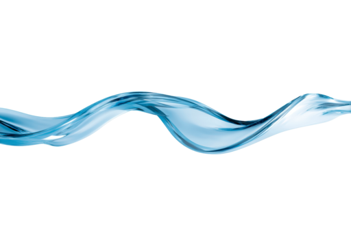 Elegant fluid blue wave on transparent background