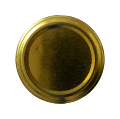 gold tin can top view isolated