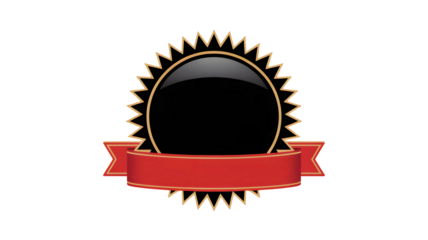 Elegant golden award ribbon badge for premium recognition and achievement