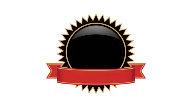 Elegant golden award ribbon badge for premium recognition and achievement