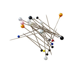 stack of colorful straight pin isolated