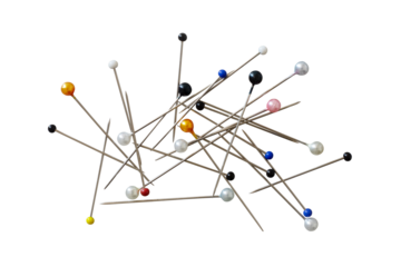 messy straight pin isolated