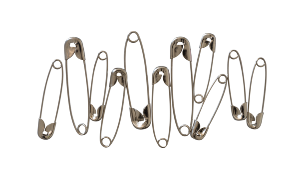 set of safety pins isolated