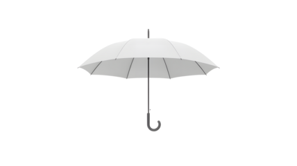 Classic white umbrella ready for any weather, offering elegant protection